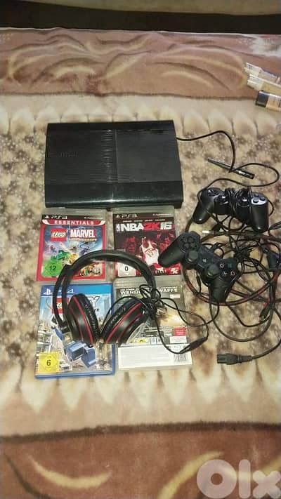 بلاي ستيشن 3 مع العاب وجميع الاكسسوارات