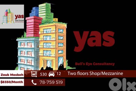 Zouk Mosbeh 530m2 | Two Floors | Rent | Main Road | MCH