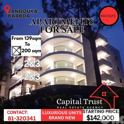 Brandnew apartments for Sale in Zandouka شقق سكنية فاخرة زندوقة