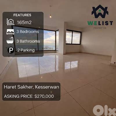 165sqm Apartment for sale in Haret Sakher - Jounieh