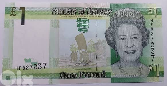 State of Jersey Memorial for Queen Elozabeth II one Pound Banknote