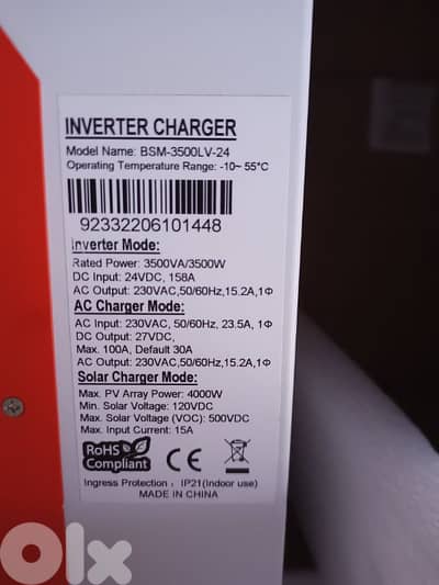 Solar inverter 3.5kw Bluesun with 4 batteries