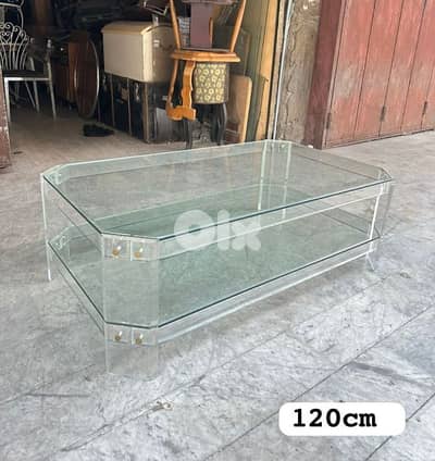 plexi glass coffe table 1970's 120cm italy original