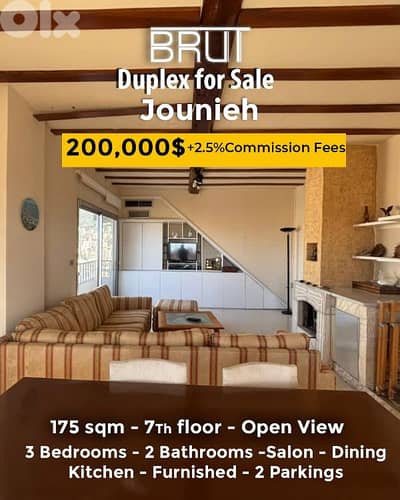 175 sqm duplex for sale in Jounieh - open panoramic view
