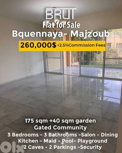 185 sqm Fully renovated apartment For sale in bkenaya majzoub - Gated