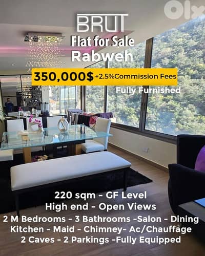 Luxurious 220 sqm Furnished apartment for sale in Rabweh