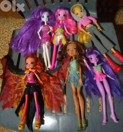 6 good DOLLS:Equestria My little pony +Ever After +Winx club. All=101$