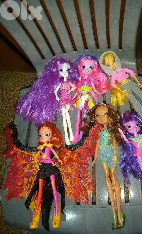 6 good DOLLS:Equestria My little pony +Ever After +Winx club. All=101$ 1