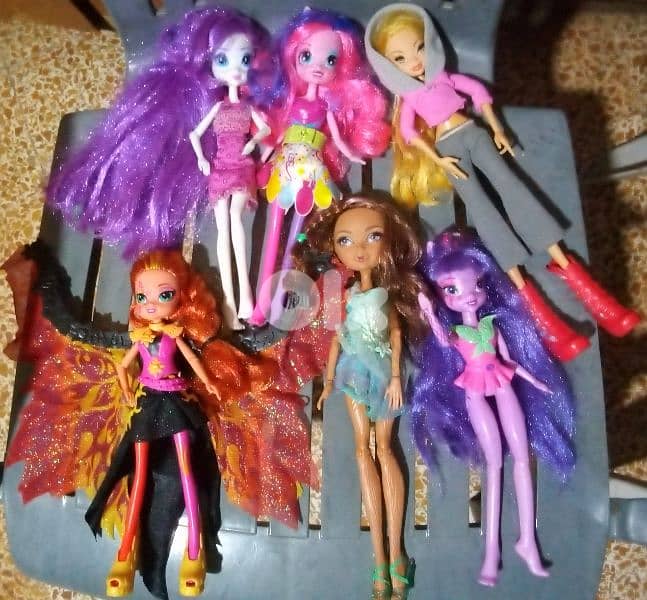 6 good DOLLS:Equestria My little pony +Ever After +Winx club. All=101$ 2