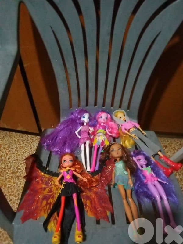 6 good DOLLS:Equestria My little pony +Ever After +Winx club. All=101$ 3