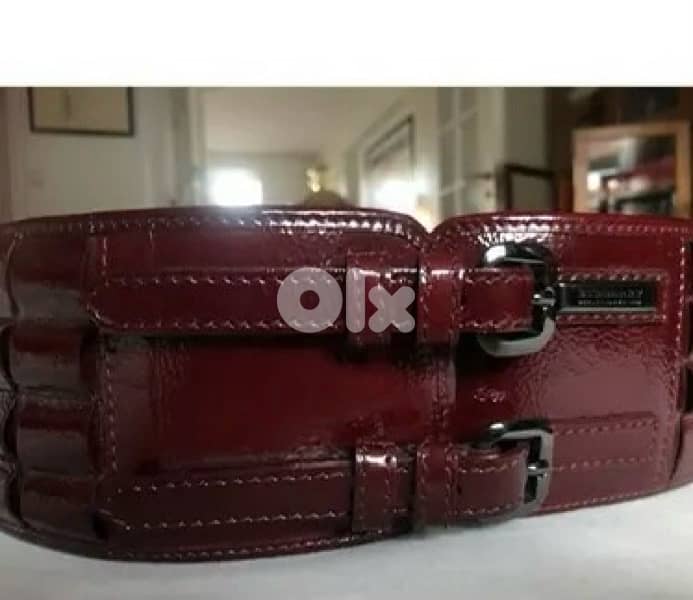 burgundy patent belt 1
