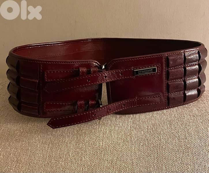 burgundy patent belt 4
