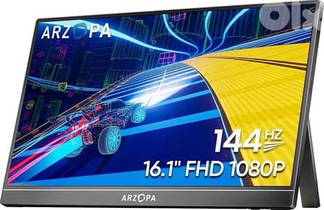 16.1'' 144Hz Portable Gaming Monitor, 106% sRGB 1080P FHD with HDR