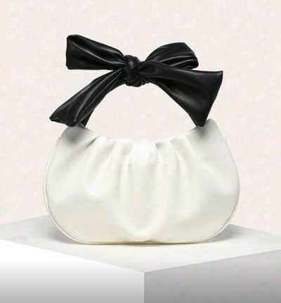 New Fashionable Woman Pleated Cloud Bag With Bow Tie
