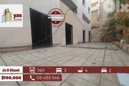 Ain El Rihaneh 140m2 | 80m terrace | Luxury | Calm Area | KS |