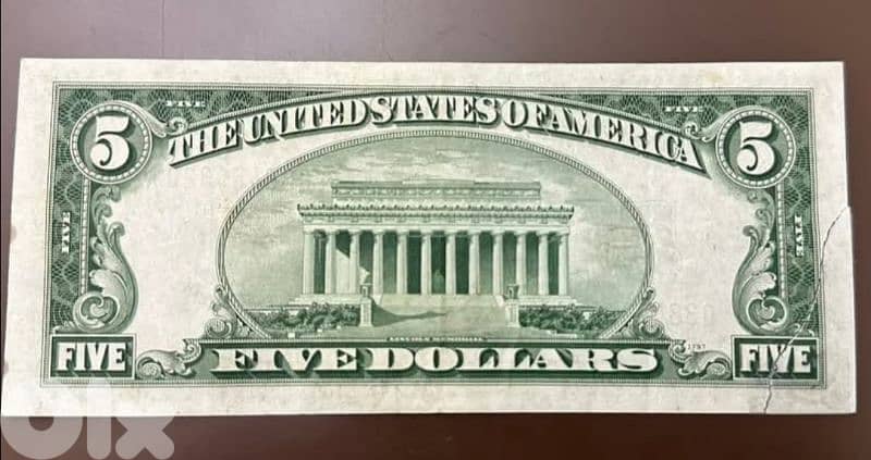 USA silver Banknote Five Dollars year 1934 1