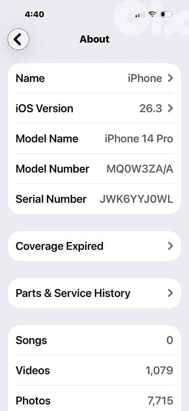 Iphone 14 Pro 256GB 5