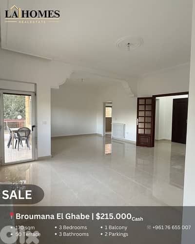 apartment for sale in broumana el ghabe  شقة للبيع في برومانا الغابي