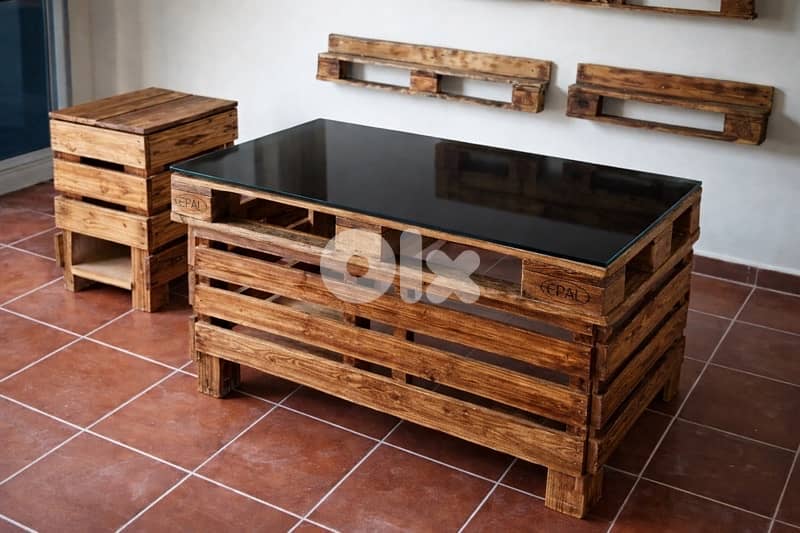 Table desk and drawers for retail shop hand made wood 1