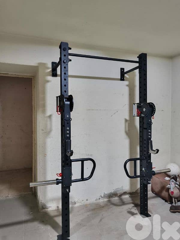 Squat Rack, Jammer Arms, Pull-up Bar, Jcups, belt squat hook 1