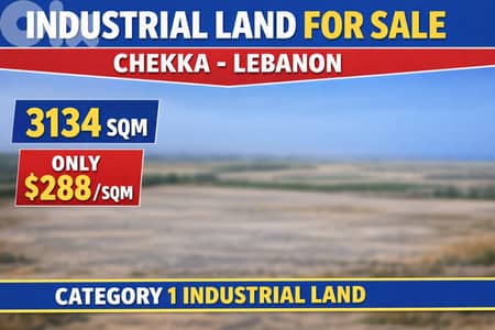 Industrial Land For Sale in Chekka أرض صناعية للبيع في شكا