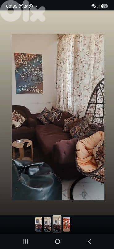 big couch and one seater and swing 2