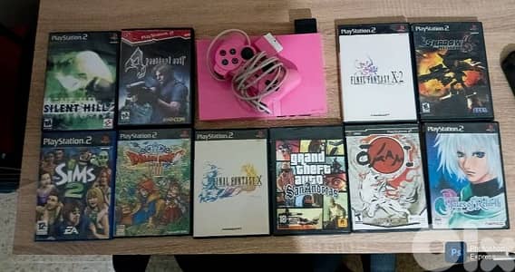 Pink Ps2 with games