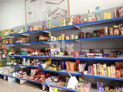 mini market shelves,fridges and product for sale