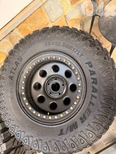 beedlock rims and atlas tires used 2 months like new