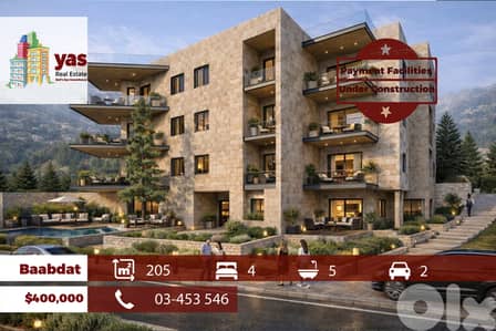 Baabdat 205m2 | 35m2 Balcony | Under Construction | Pyt Facilities|TCH