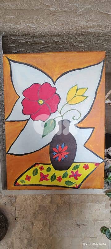 لوحة زيتية للرسام يحيا جراب بحالة ممتازة