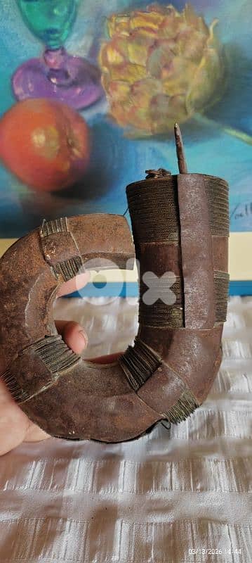 Rare collectible Ottoman Islamic Yemen Copper round shape powder flask