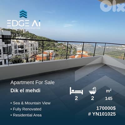 Fully Renovated Apartment for Sale | Dik El Mehdi