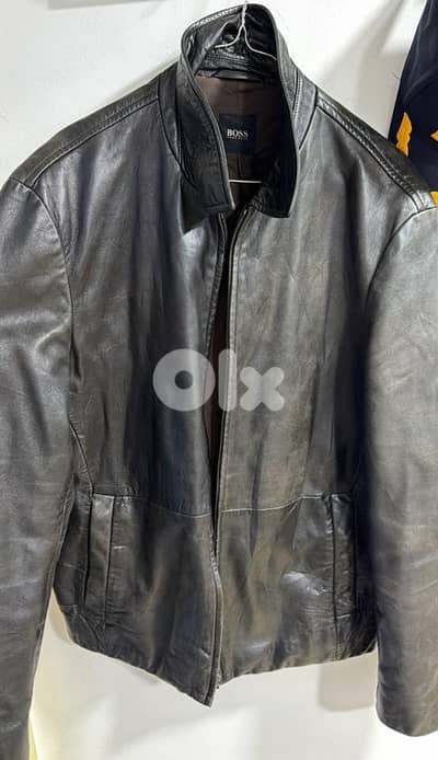 vintage boss leather jacket