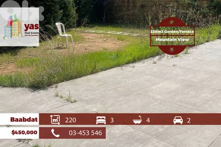 Baabdat 220m2 | 220m2 Terrace/Garden | Mountain View | High End | TCH