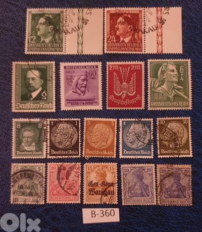 Germany Reich Nazi 16 stamps Lot # B-360