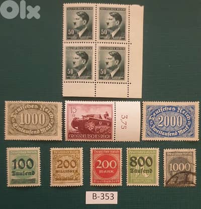 Germany Reich Nazi 12 stamps Lot # B-353