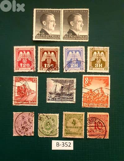 Germany Reich Nazi 13 stamps Lot # B-352