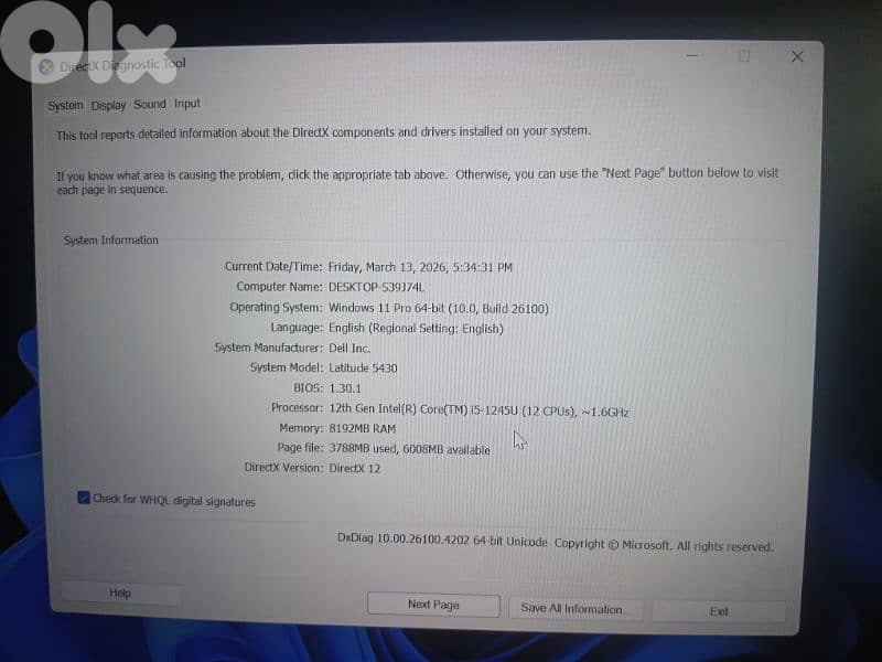 Core i5 12th generation dell 5430 5