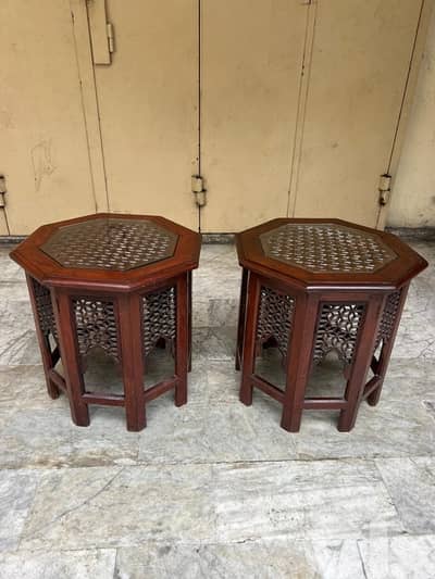 pair vintage table arabesc antique طاولة عدد ٢ شغل شرقي انتيك ولا اروع