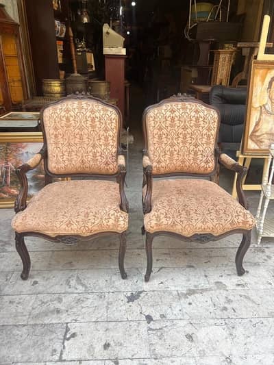 pair frensh fauteille فوتاي عدد ٢ لوي كانز شغل فرنسي ناعمين روعة