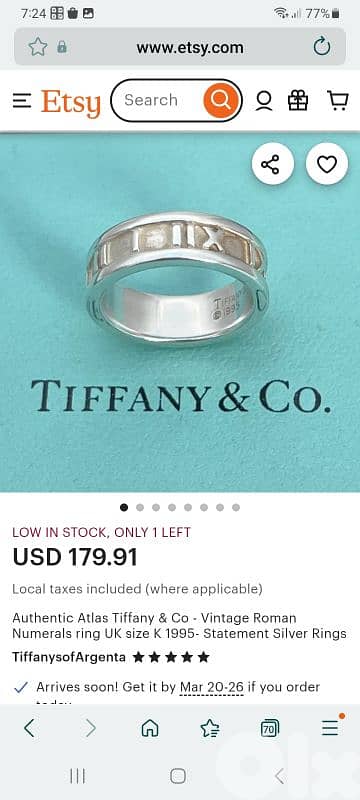 Ring , silver , Tiffany 2