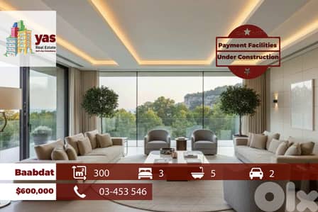 Baabdat 300m2 | Under Construction | Payment Facilities | Luxury | TCH