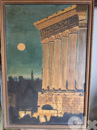 oil on board,60/40 cm,Carlo krikorian,1979,baalbek