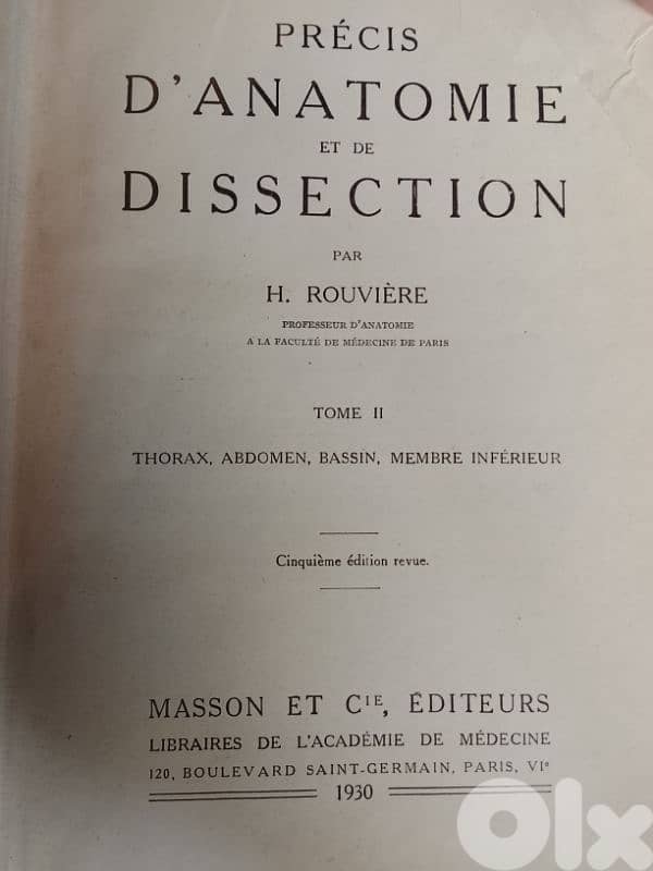 precis d'anatomie et de dissection par rouvière 1930 1
