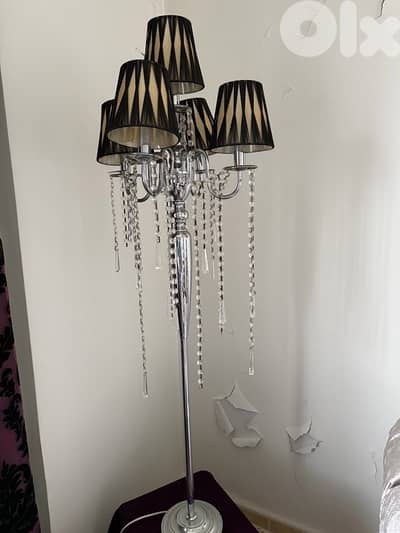 chandelier silver and crystal