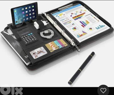 TLGREEN Case, Conference Folder, Leather + Zip, Waterproof. 4$ delivery