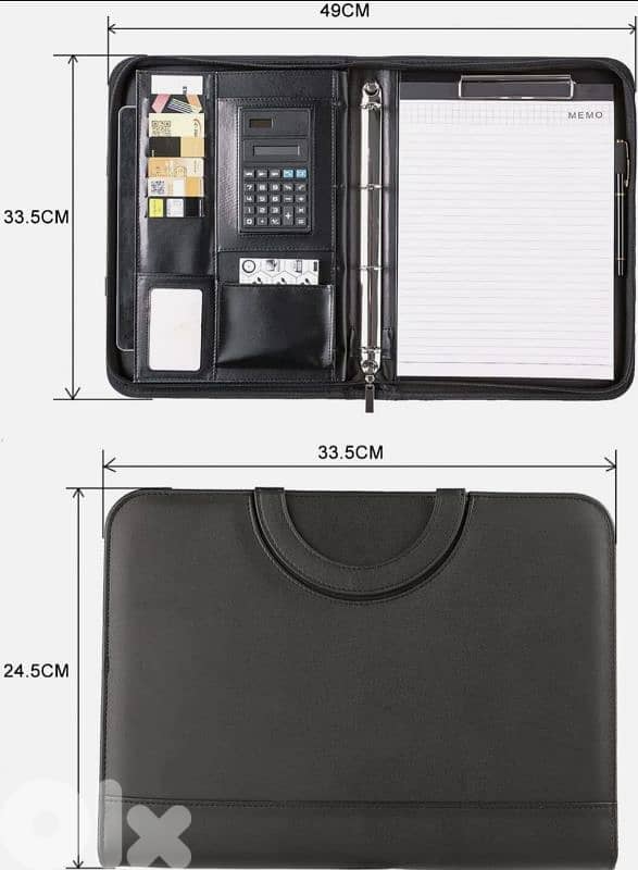 TLGREEN Case, Conference Folder, Leather + Zip, Waterproof. 4$ delivery 9