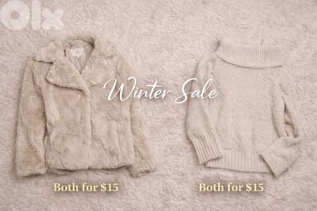 Winter Jacket + Sweater – Size Medium – Both $15