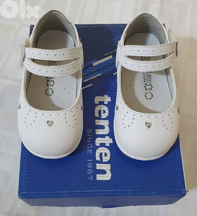 Babyshoes whiteoriginal leather & used onetimeonlysize 21 ashrafiye15$